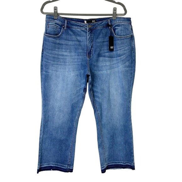 NEW Kut From The Kloth Kelsey Fab Ab Ankle Flare Jeans Womens Size 22W High Rise - Picture 1 of 11